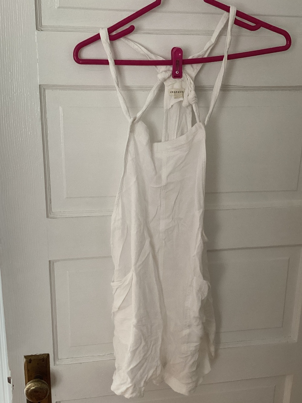 Aeropostale White Women's Jumpsuit with Crossback Straps